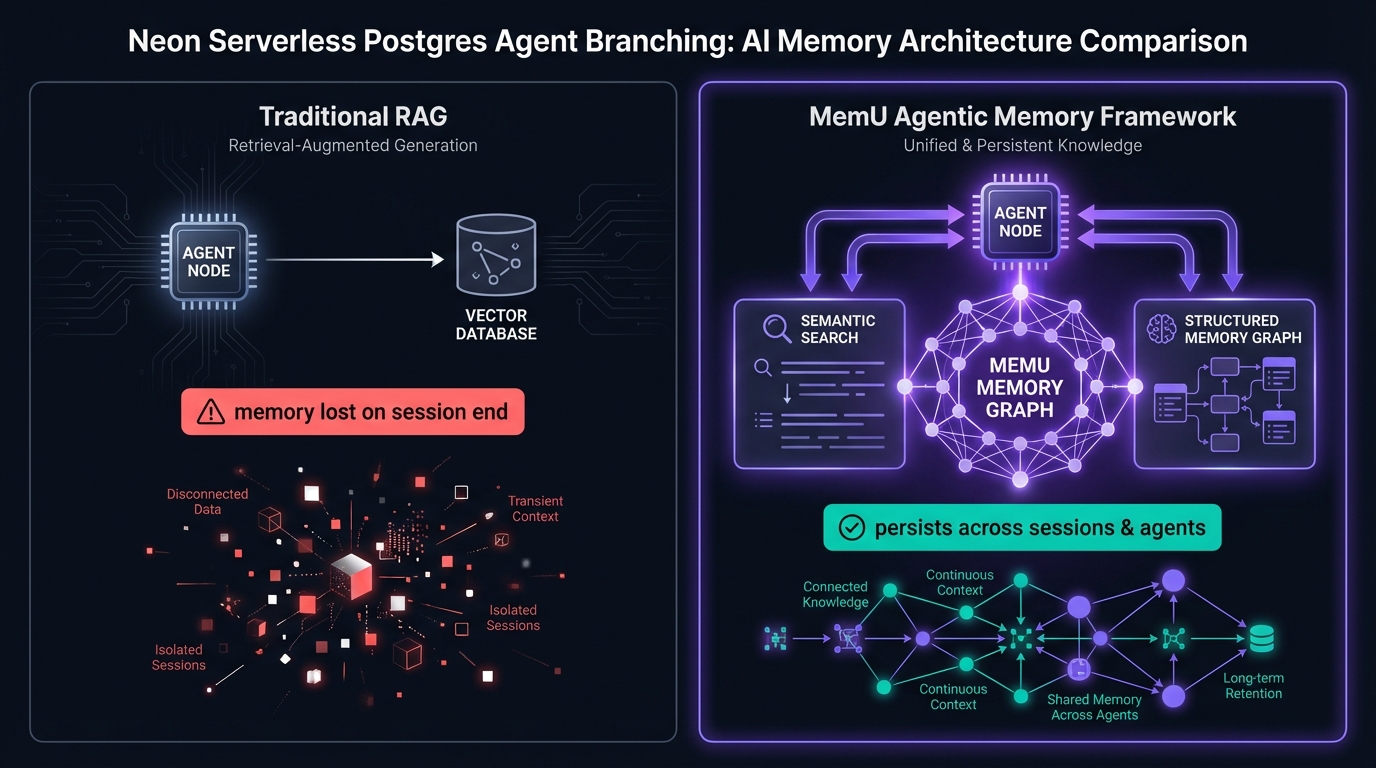 Neon serverless Postgres with MemU persistent database intelligence architecture