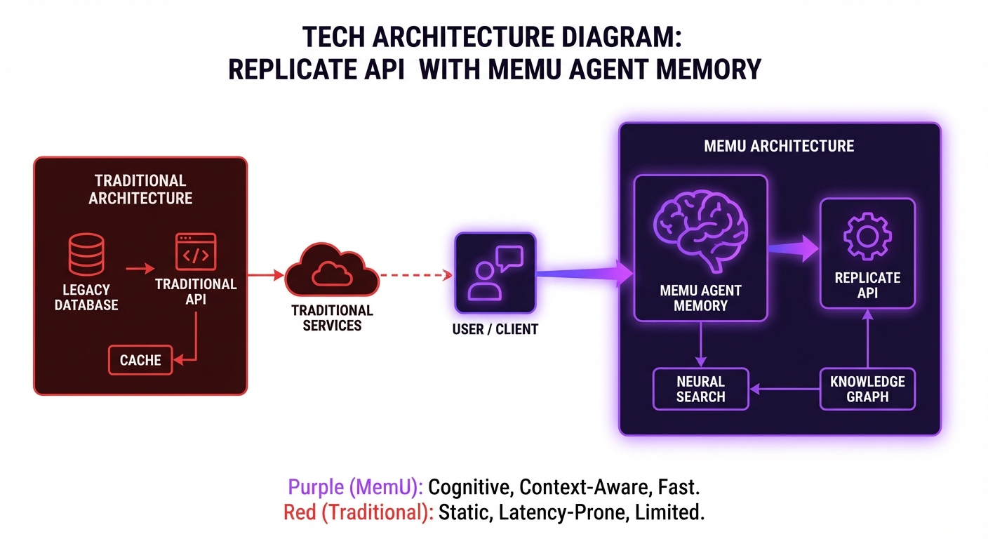 Replicate architecture with MemU persistent memory layer